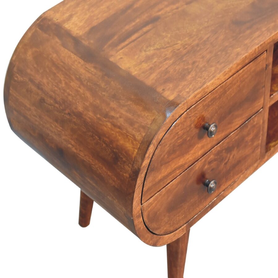 Solid Wood Rounded Media Unit - V - LOOX