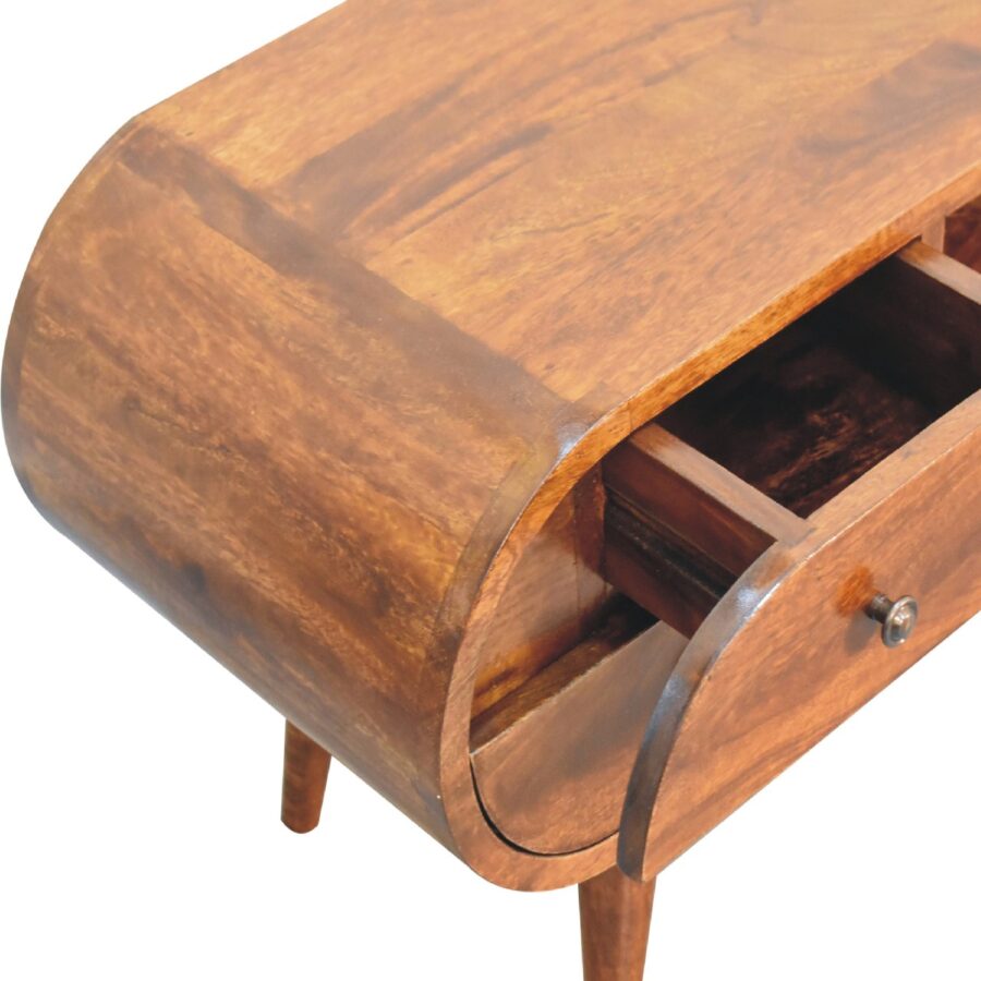 Solid Wood Rounded Media Unit - V - LOOX