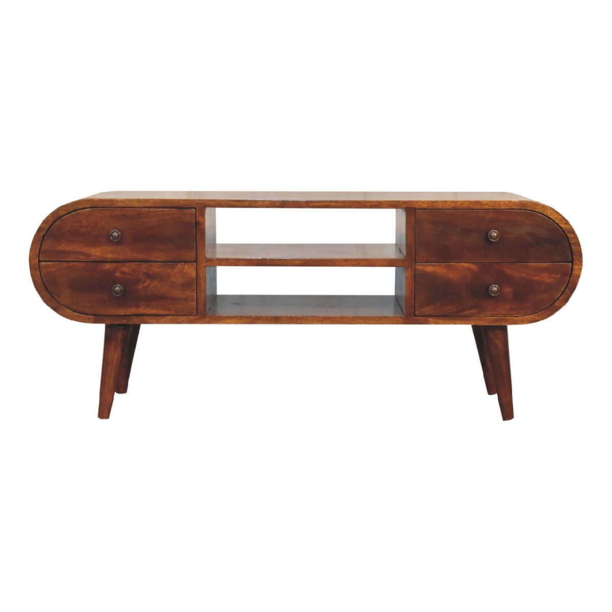 Solid Wood Rounded Media Unit - V - LOOX
