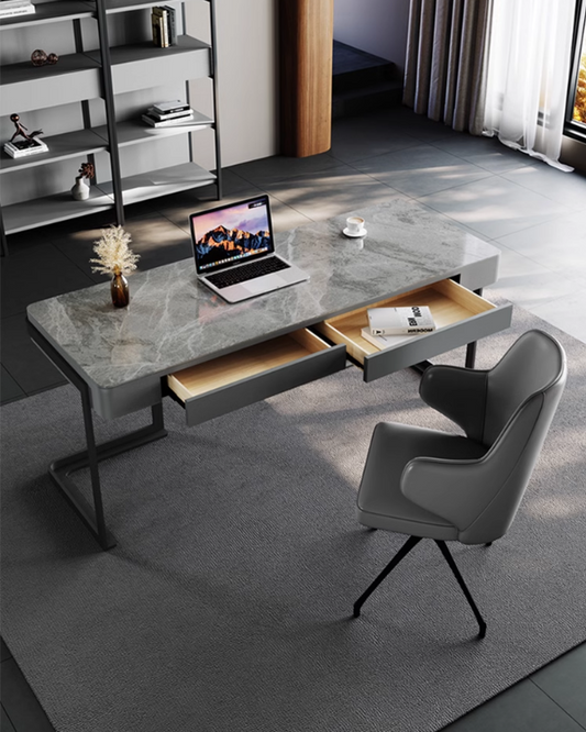 Hadley Office Desk, Sintered Stone