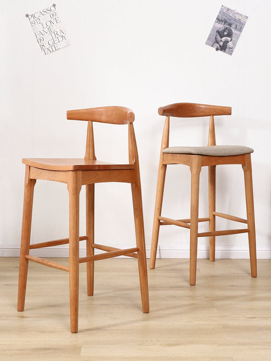 Hans Wegner CH32 Bar Stool, Oak/ Rosewood, Linen｜ DC Concept