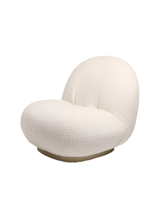 Classic Boucle Pacha Lounge Chair, Gold Base