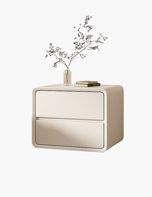 Calliope Modern Contemporary Bedside Table, White
