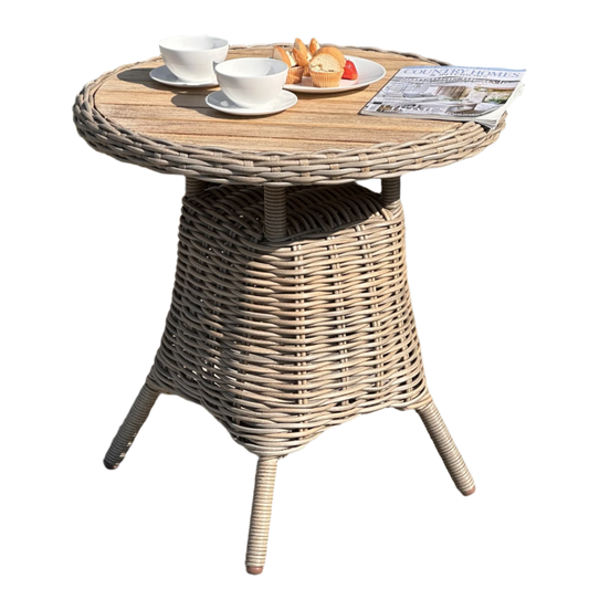 Amalfi Collection Outdoor Bistro Table With Wood Top