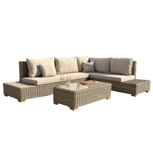 Capri Collection Outdoor Large Corner And Coffee Table Set