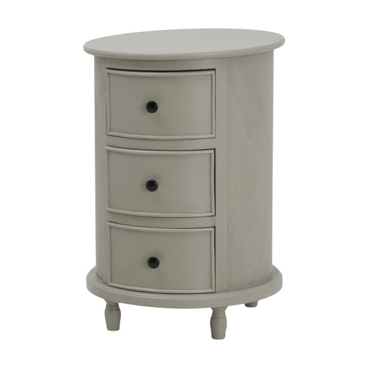 three drawer round side table