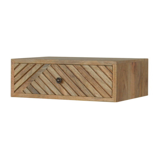 Floating Line Carved Bedside Table