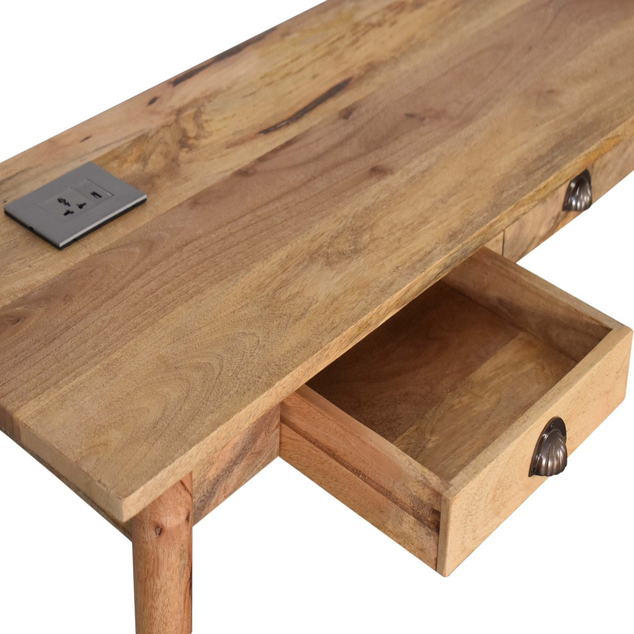 2 Drawer Writing Desk With Built-in Socket