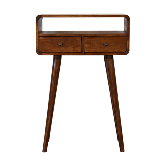 Mini Console Table in Chestnut Finish