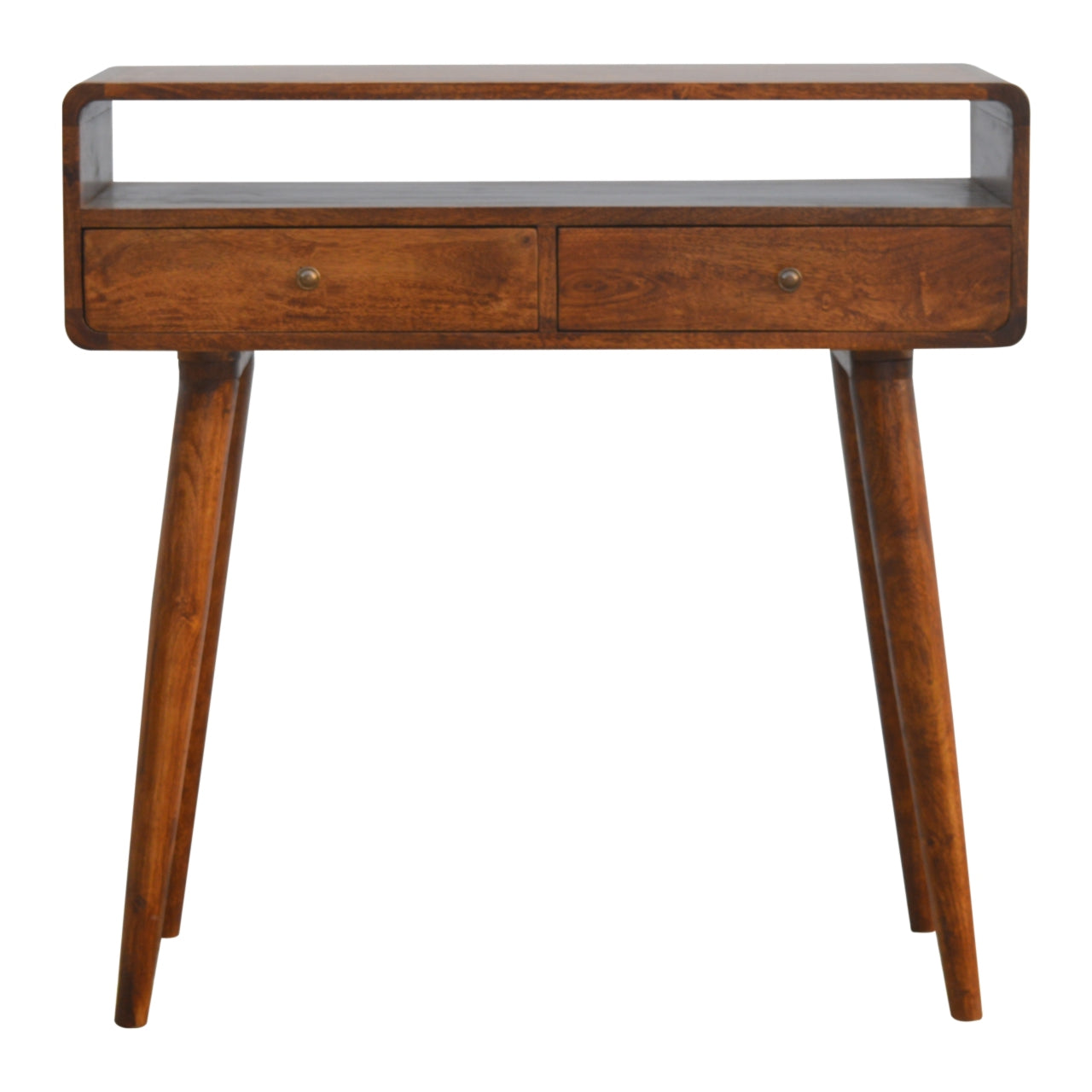 Rounded Chestnut Console Table