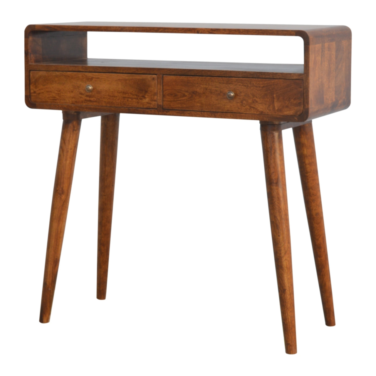 Rounded Chestnut Console Table