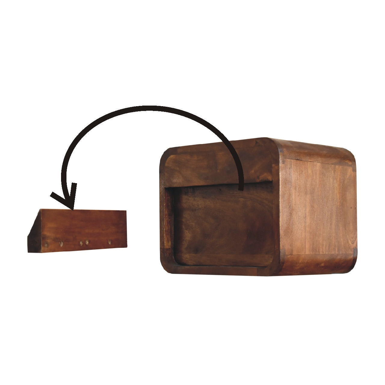 Floating Rounded Mini Bedside Table