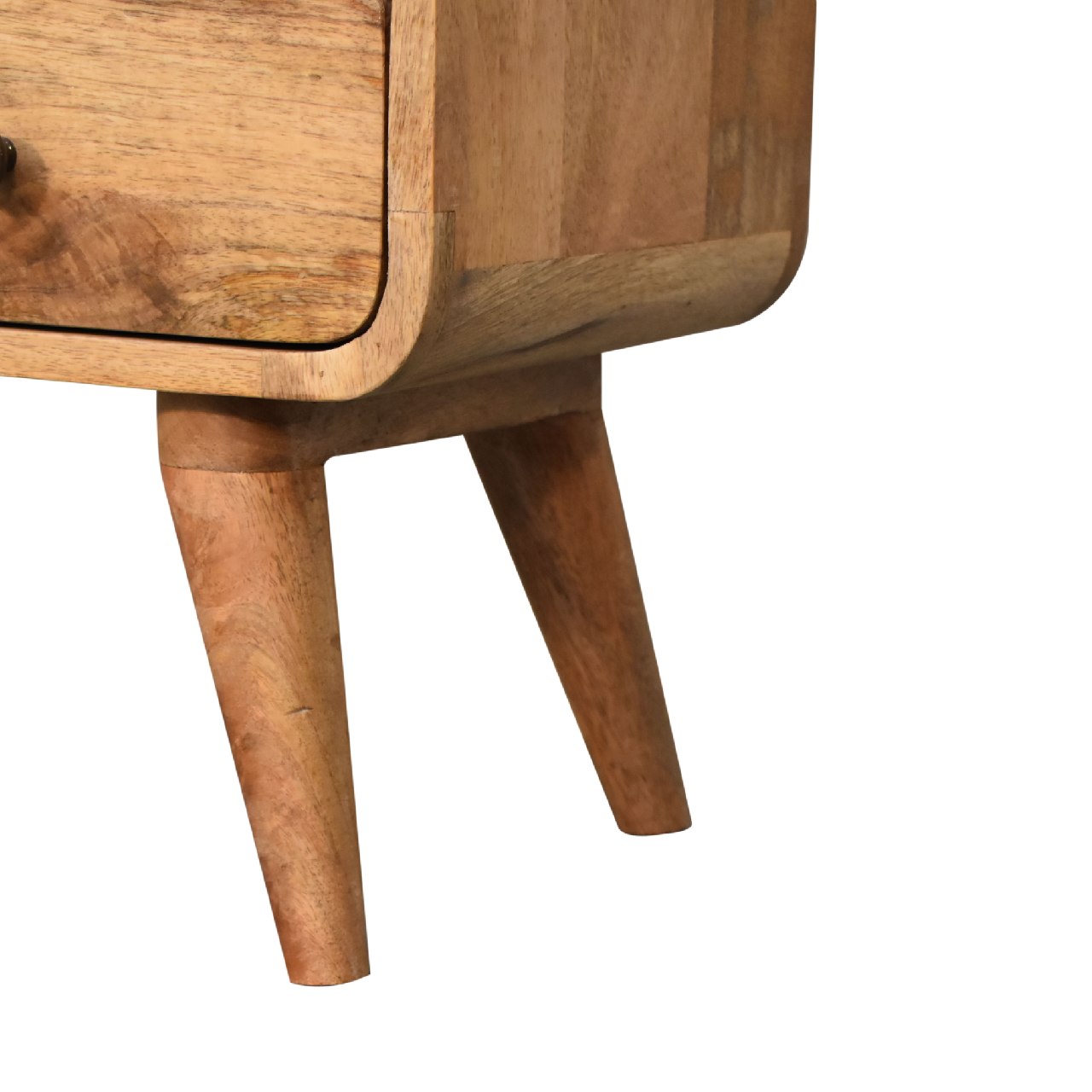 Rounded Mini Media Unit in Oak-like Finish