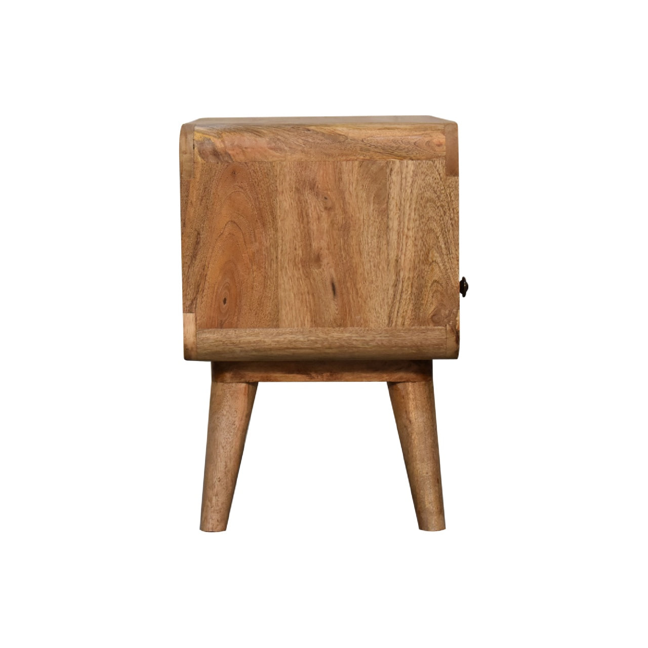 Rounded Mini Media Unit in Oak-like Finish