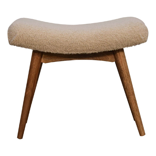 Boucle Cream Upholsered Bench