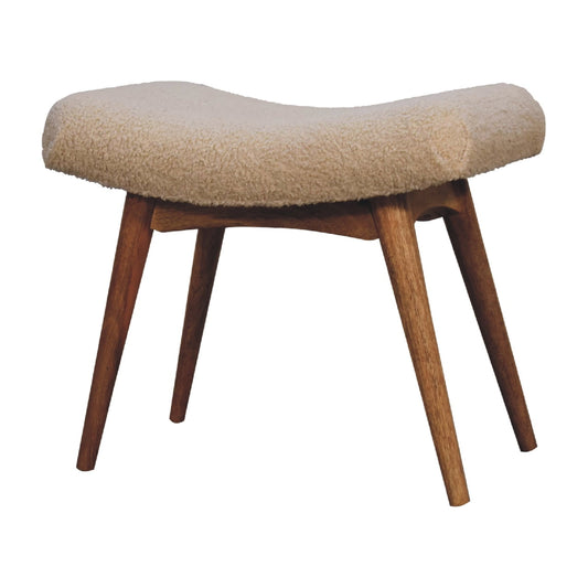 Boucle Cream Upholsered Bench