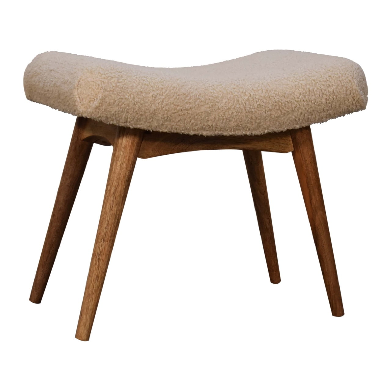 Boucle Cream Upholsered Bench