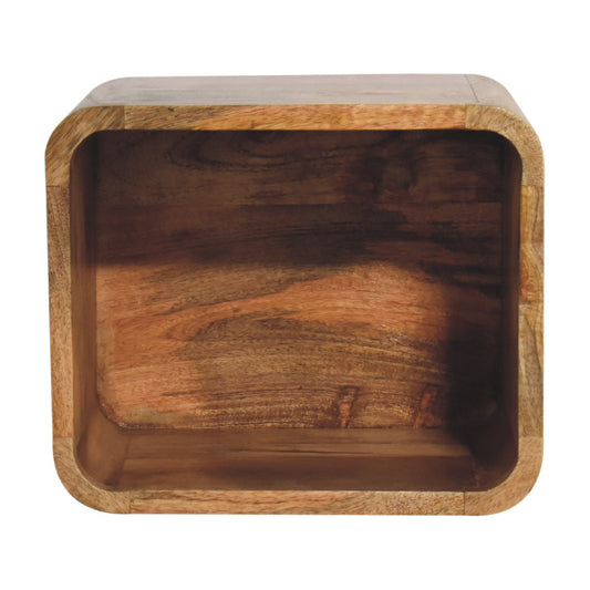 Floating Open Bedside Table in Oak-ish Finish