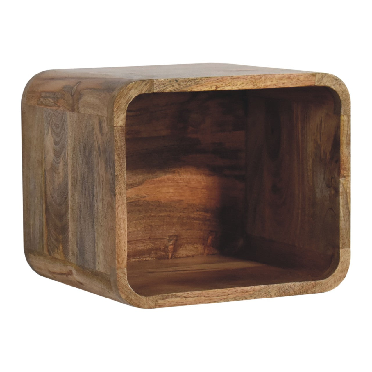 Floating Open Bedside Table in Oak-ish Finish