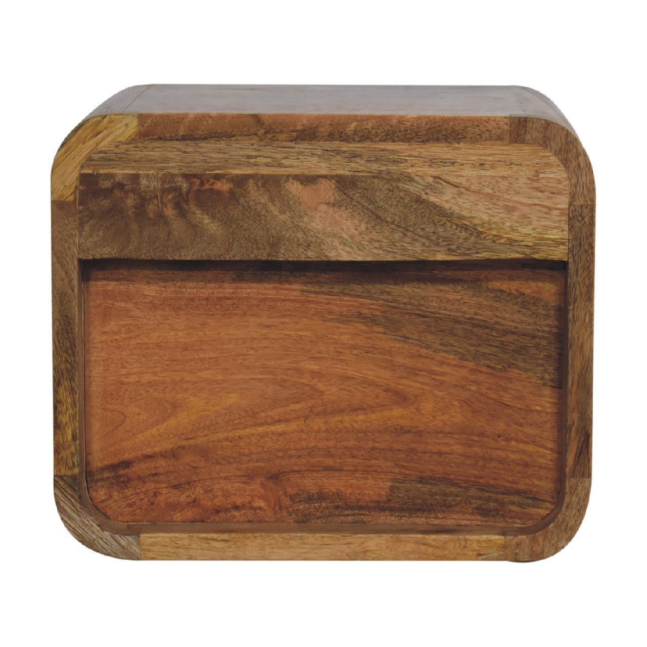 Floating Open Bedside Table in Oak-ish Finish
