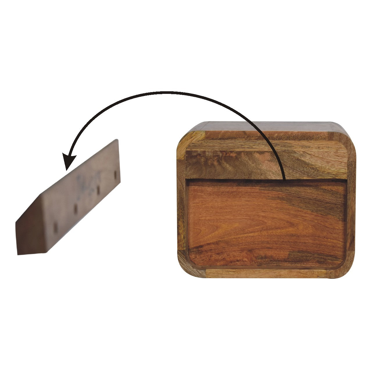 Floating Open Bedside Table in Oak-ish Finish