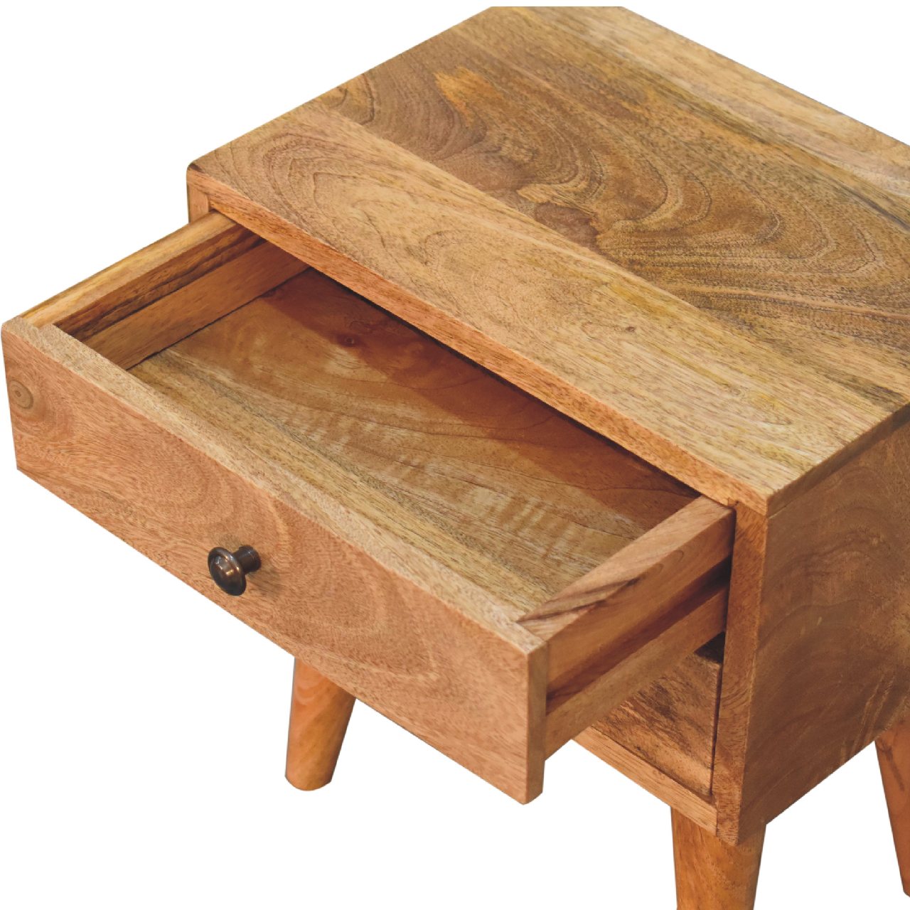 Halsen - Modern Bedside Table in Oak-ish Finish