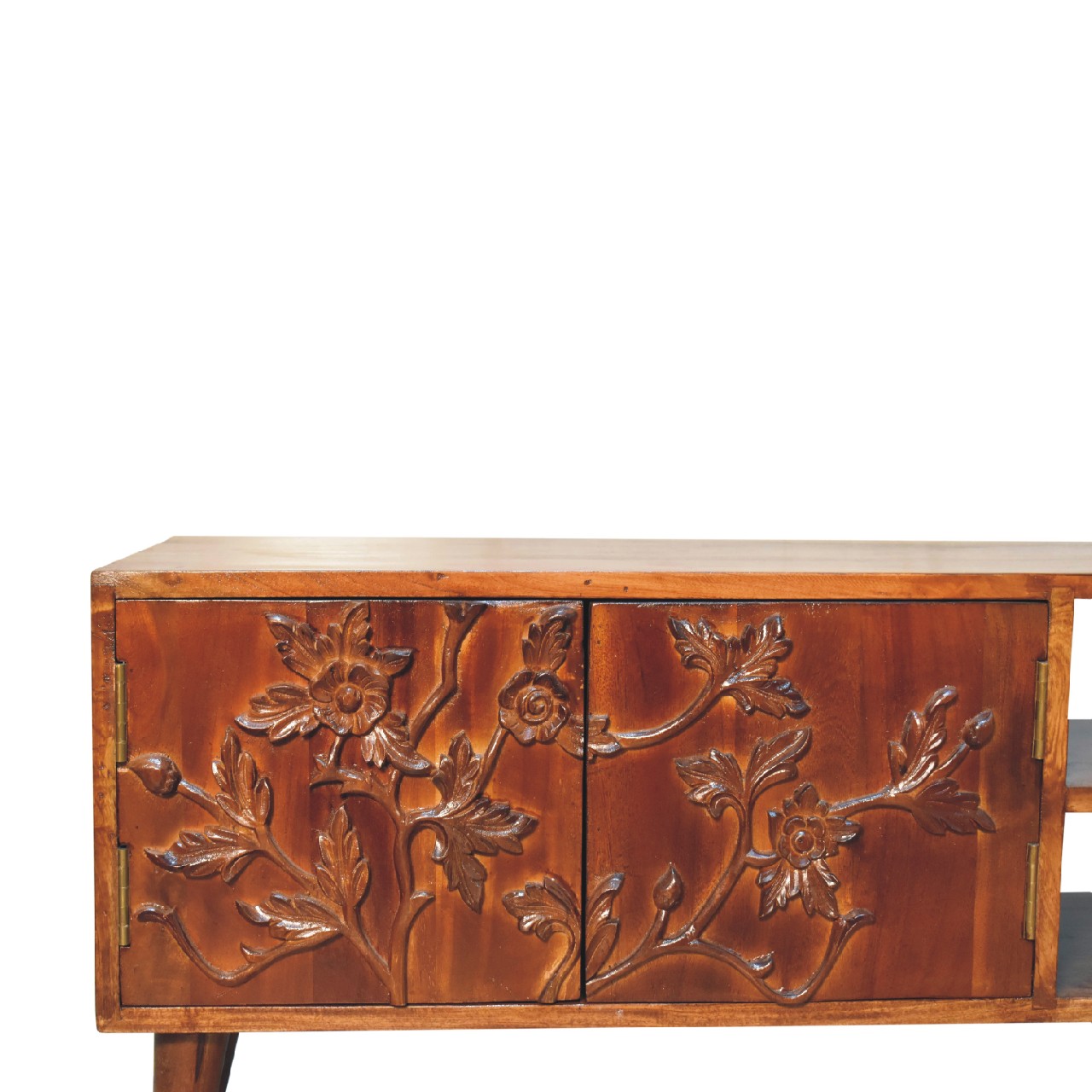 Flaura Media Unit in Chestnut Finish