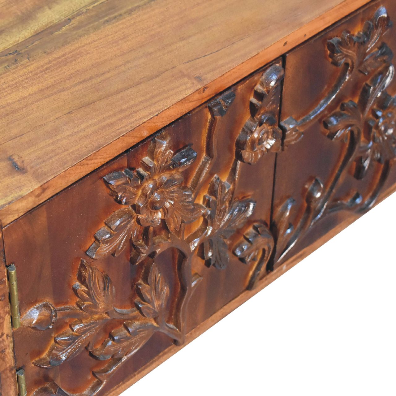 Flaura Media Unit in Chestnut Finish