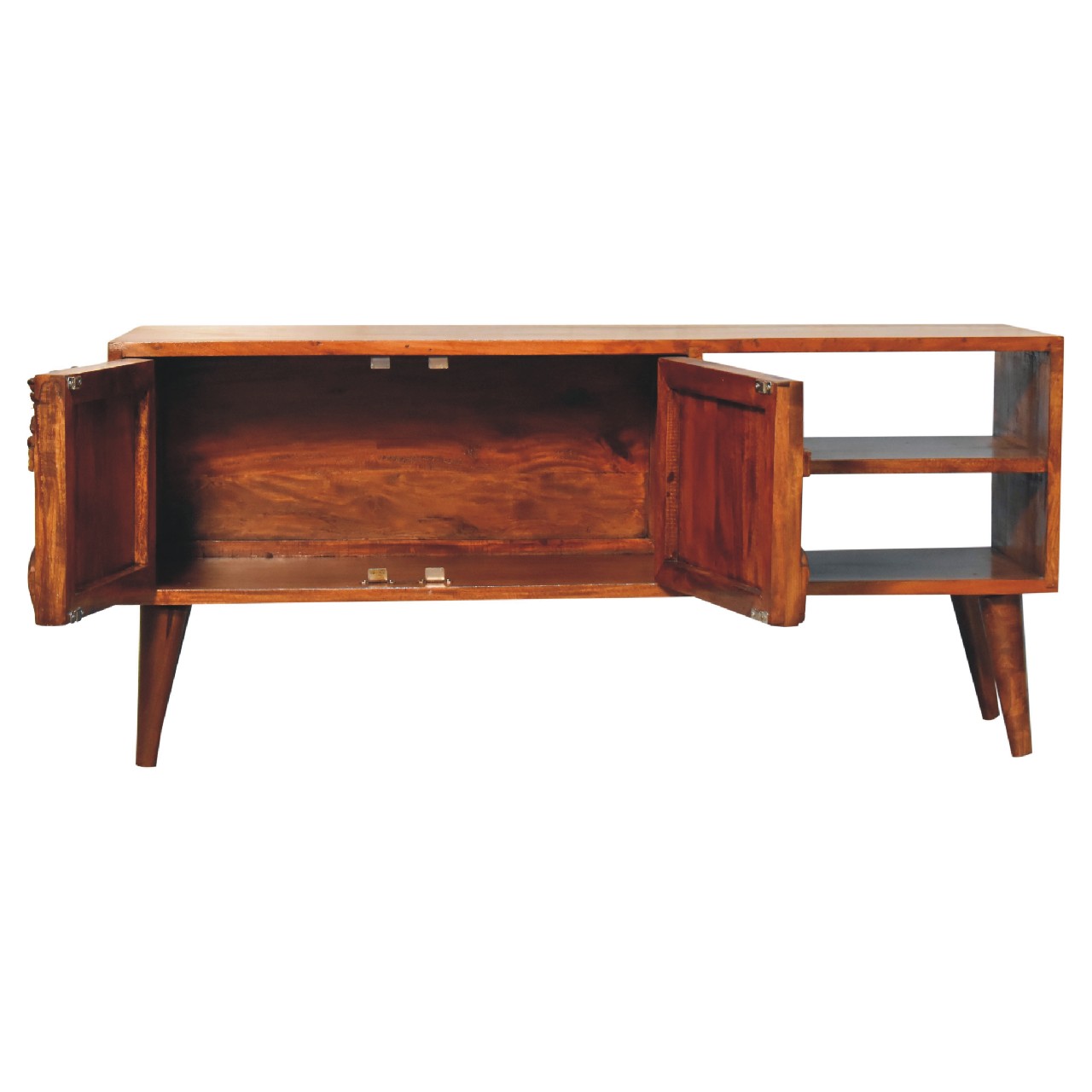 Flaura Media Unit in Chestnut Finish