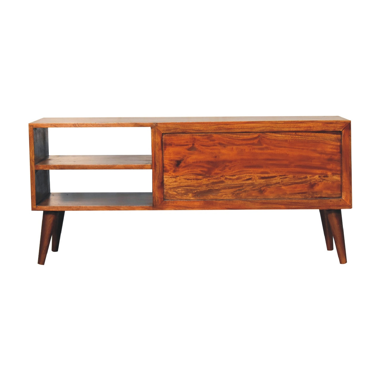 Flaura Media Unit in Chestnut Finish