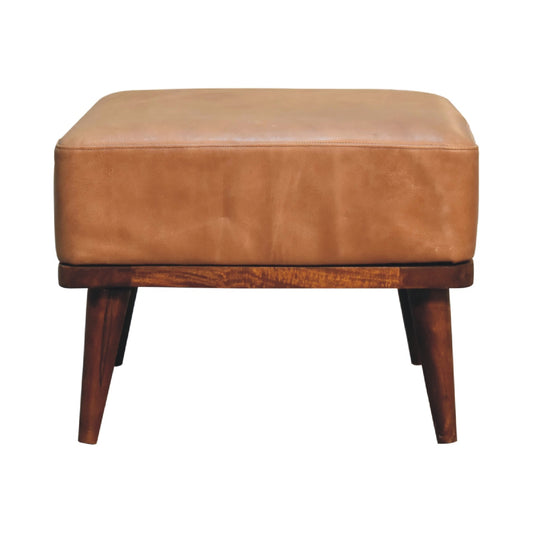 The Thorne Buffalo Leather Tan Footstool