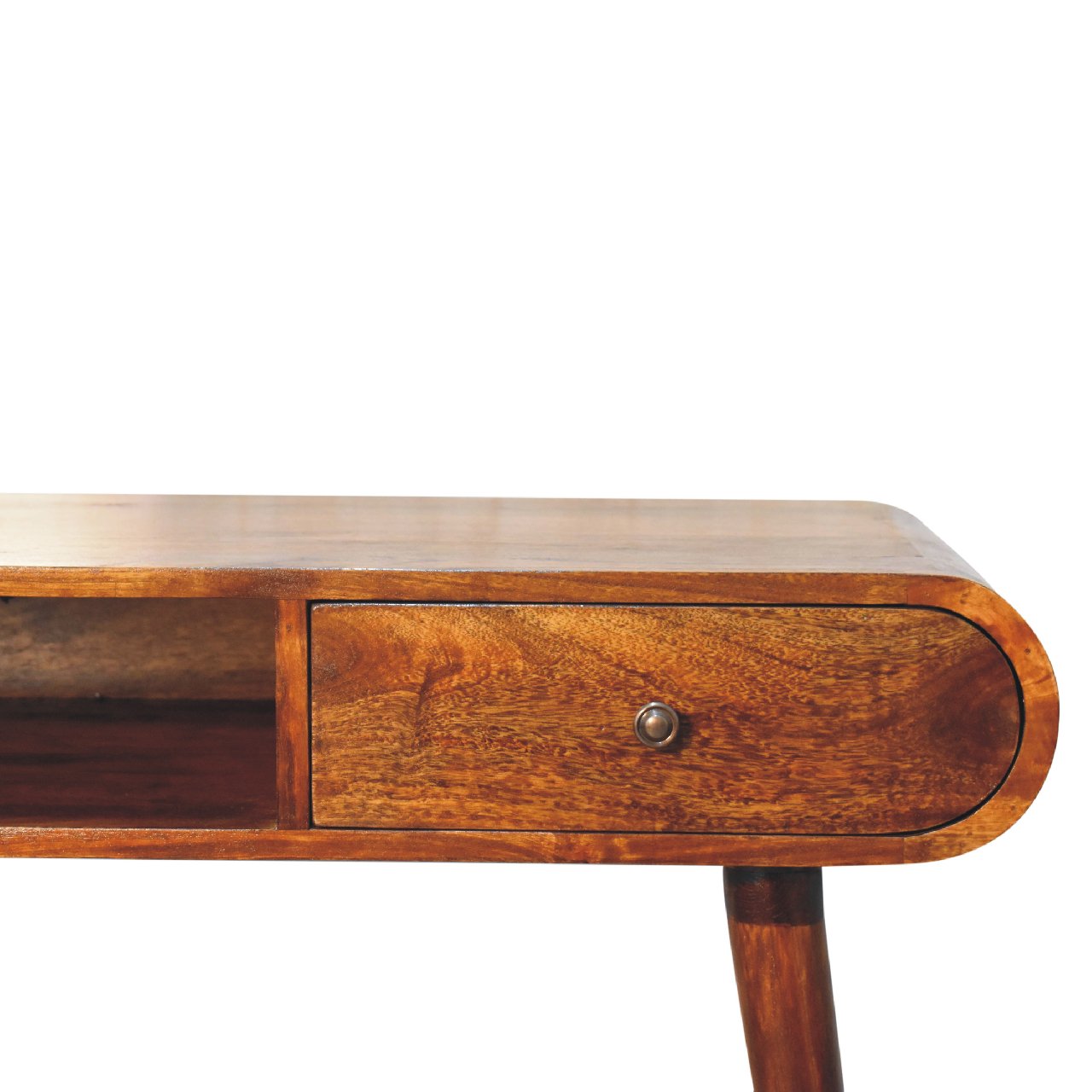 The Elwood Console Table in Chestnut Finish