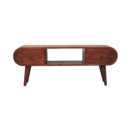 The Sienna Media Unit in Chestnut Finish