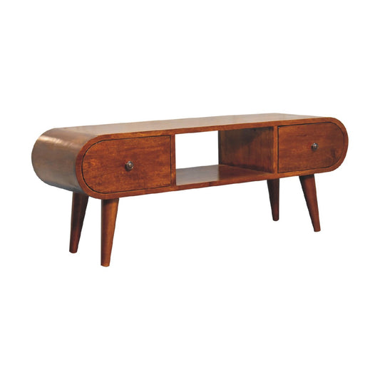 The Sienna Media Unit in Chestnut Finish