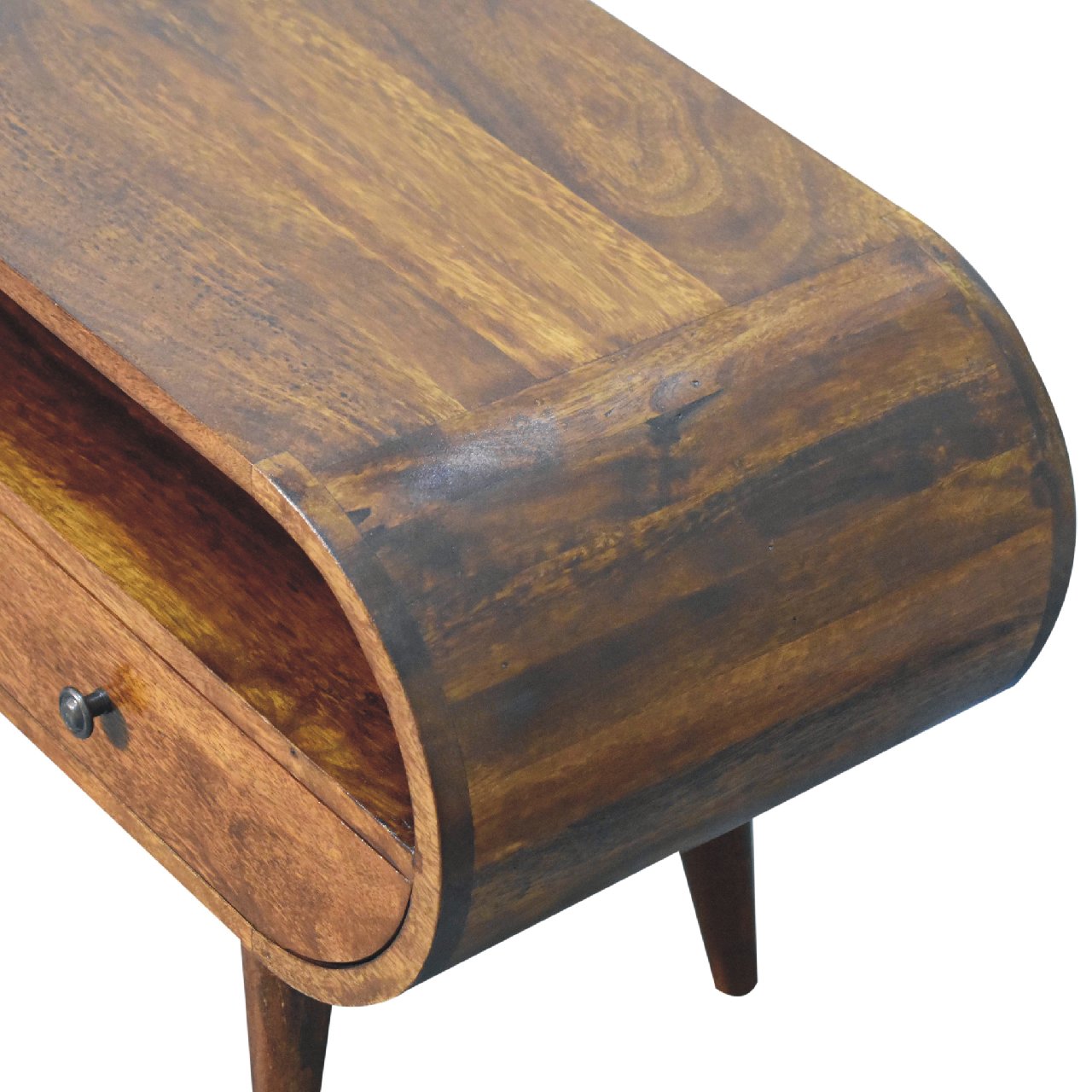 Oura - Circular TV Stand in Chestnut Finish