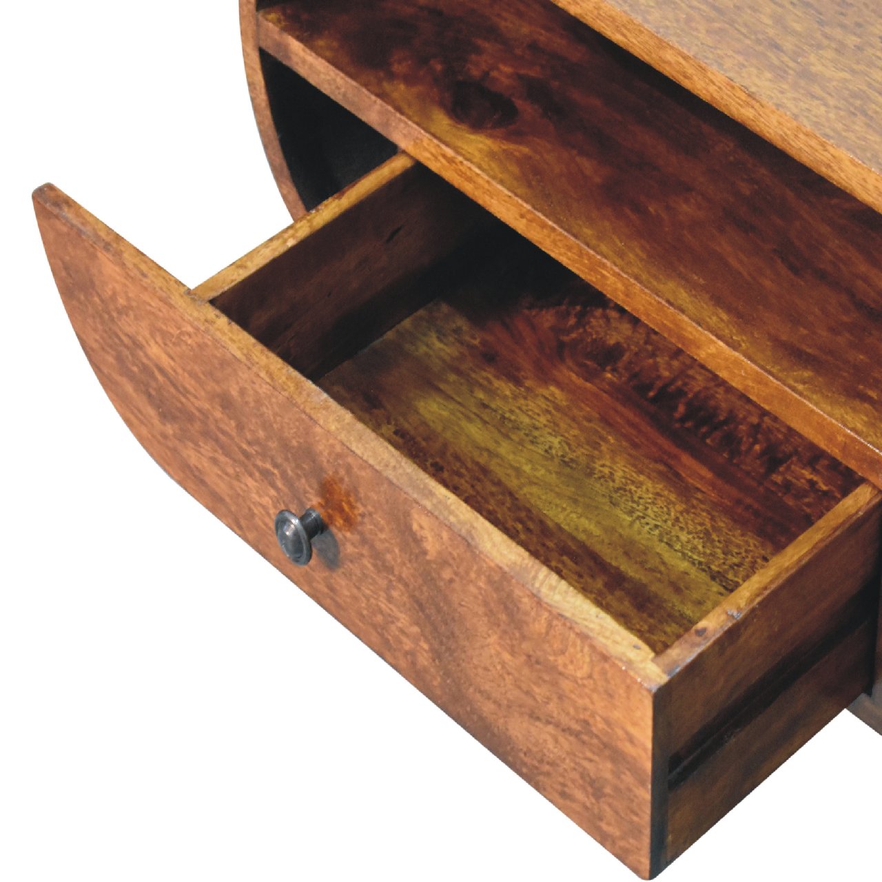 Oura - Circular TV Stand in Chestnut Finish