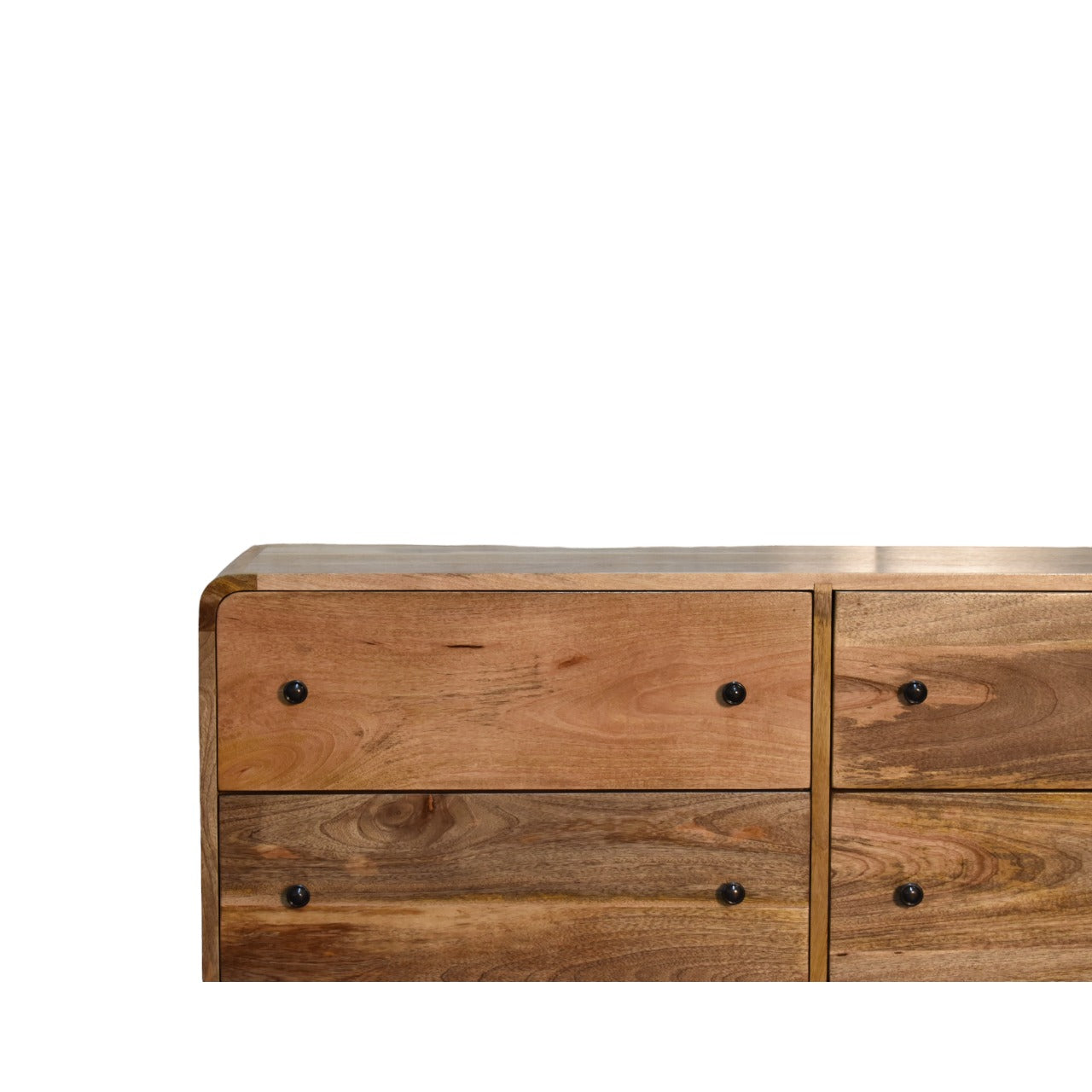 Soren - Large Rounded Chest of Drawers in Oak-like Finish