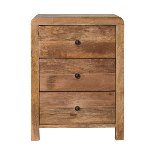 Aspen 3 Drawer Bedside Table in Oak-like Finish