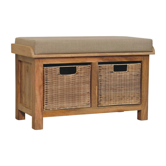 Rattan Basket Bench