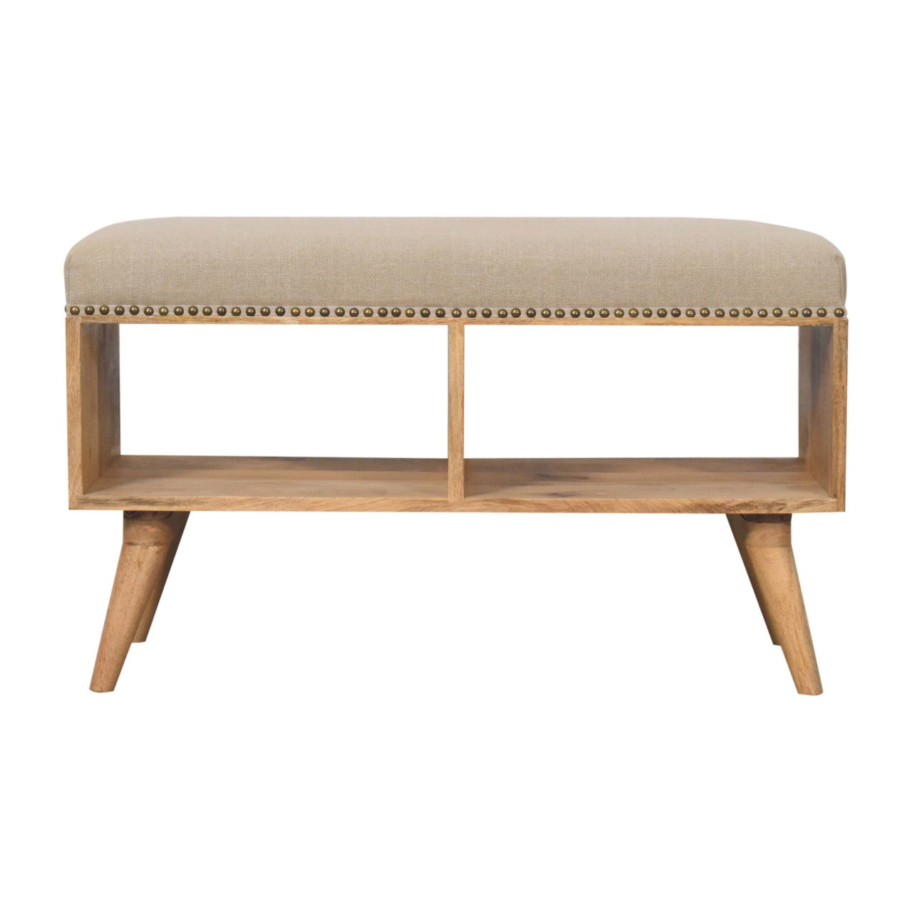 Modu - Studded Linen Open Bench