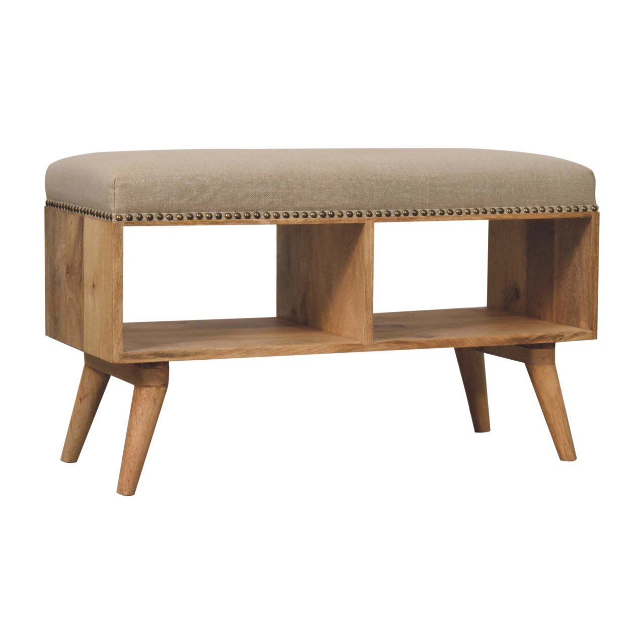 Modu - Studded Linen Open Bench