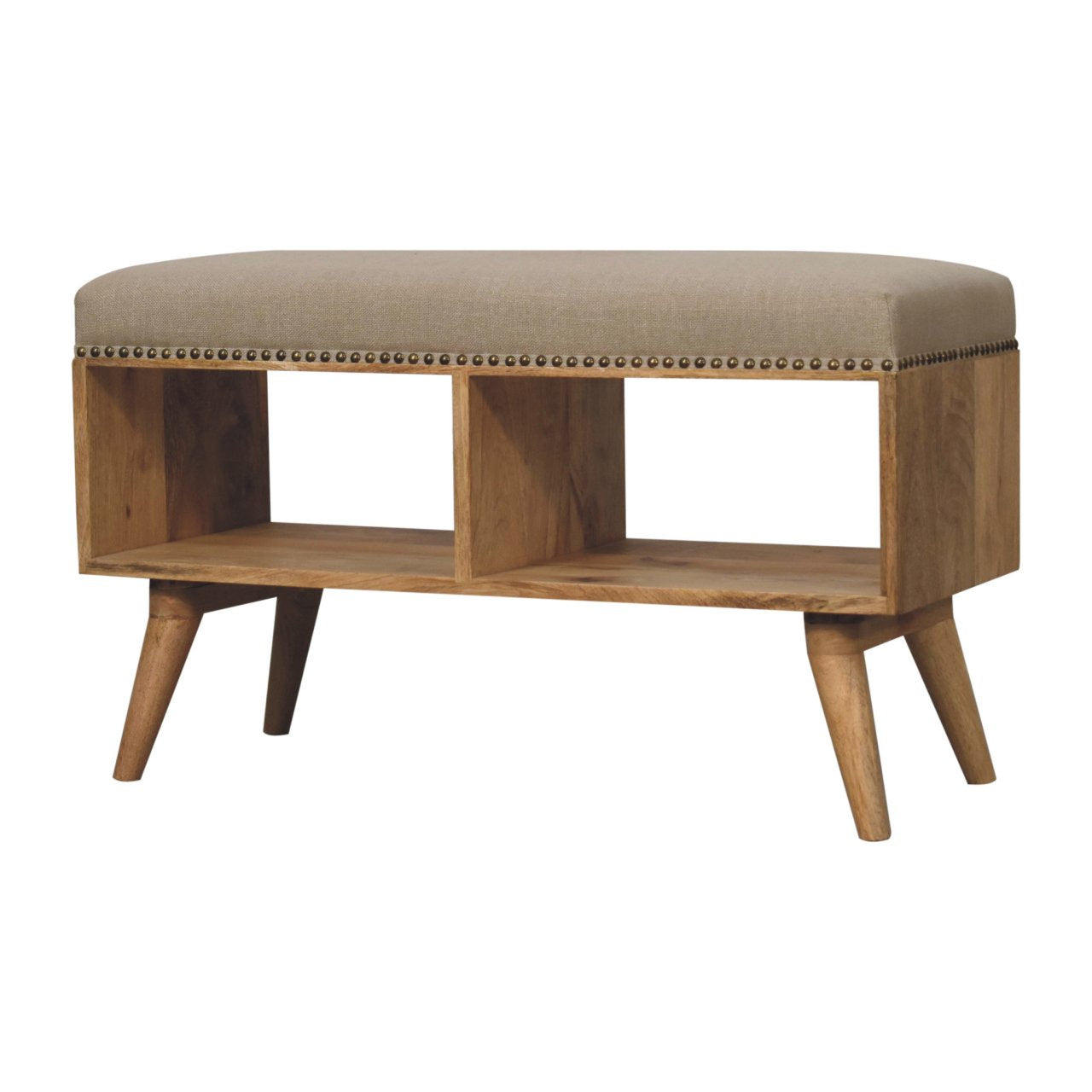 Modu - Studded Linen Open Bench