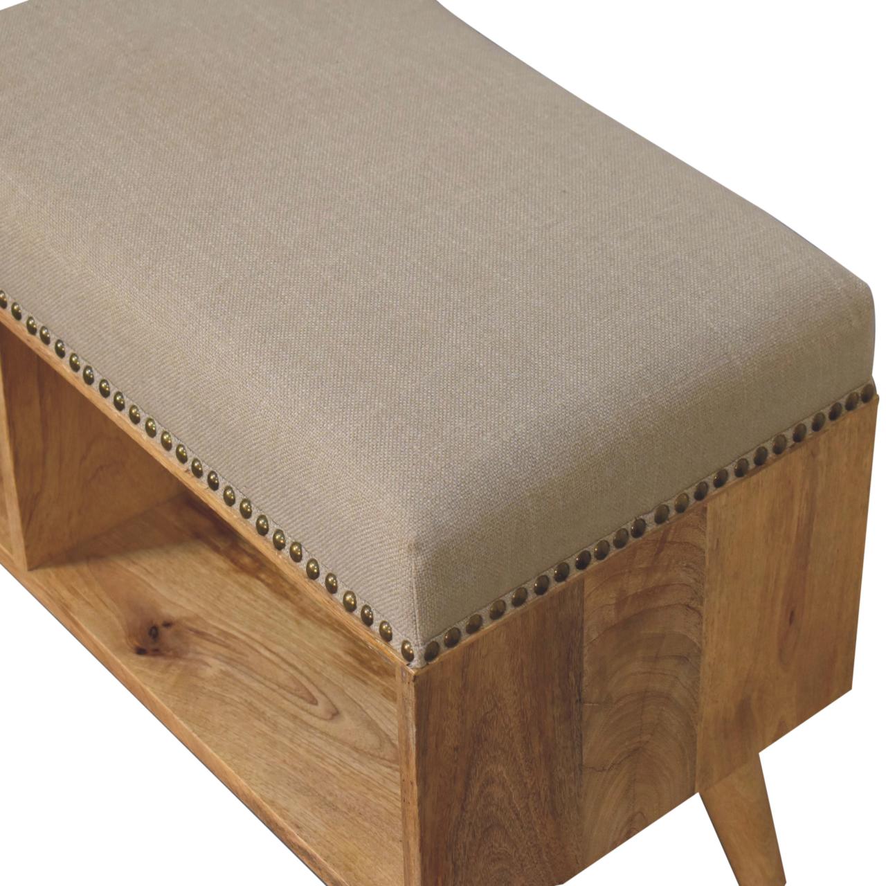 Modu - Studded Linen Open Bench