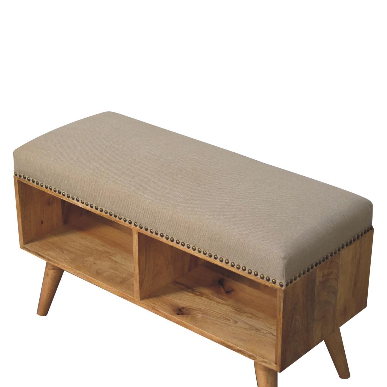 Modu - Studded Linen Open Bench