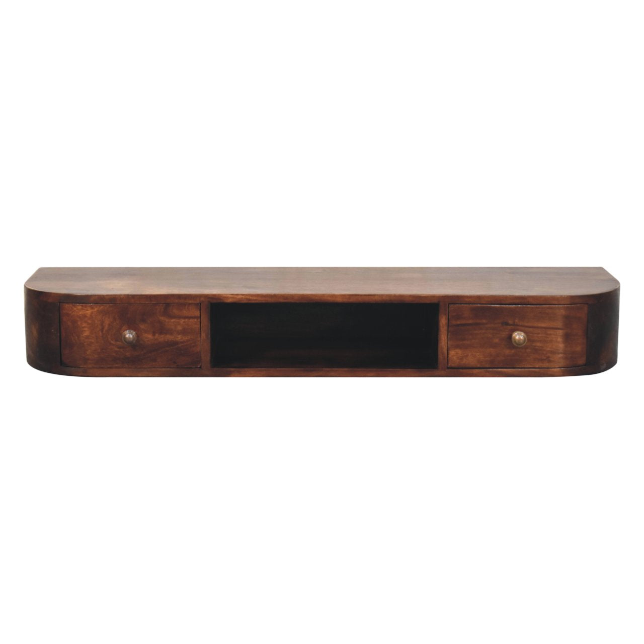 Lunar - Wall Mounted Console Table in Chestnut Finish