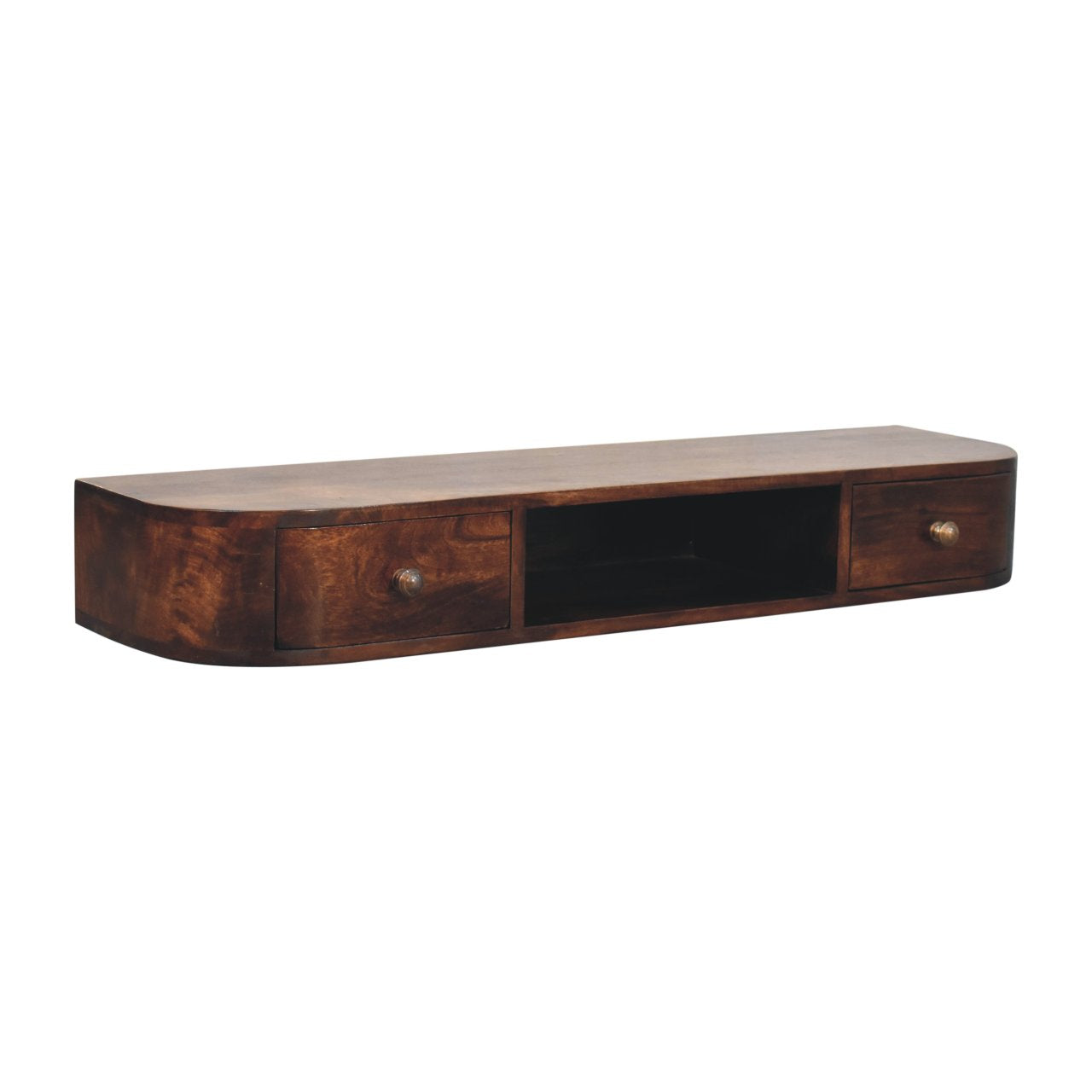 Lunar - Wall Mounted Console Table in Chestnut Finish