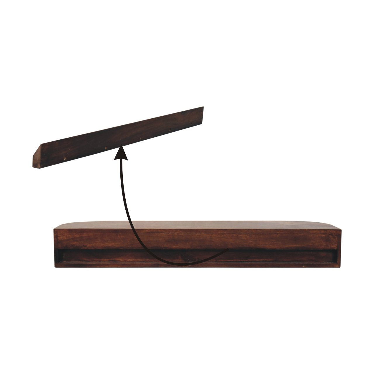 Lunar - Wall Mounted Console Table in Chestnut Finish