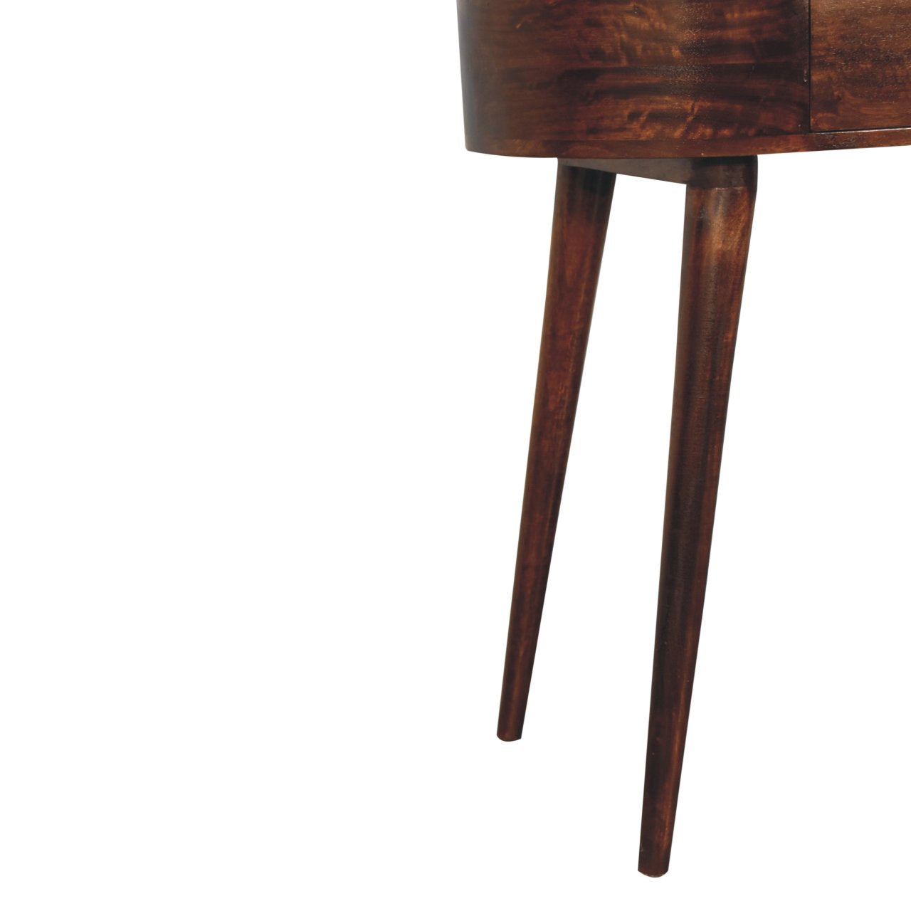 Rounded Console Table in California Walnut Finish