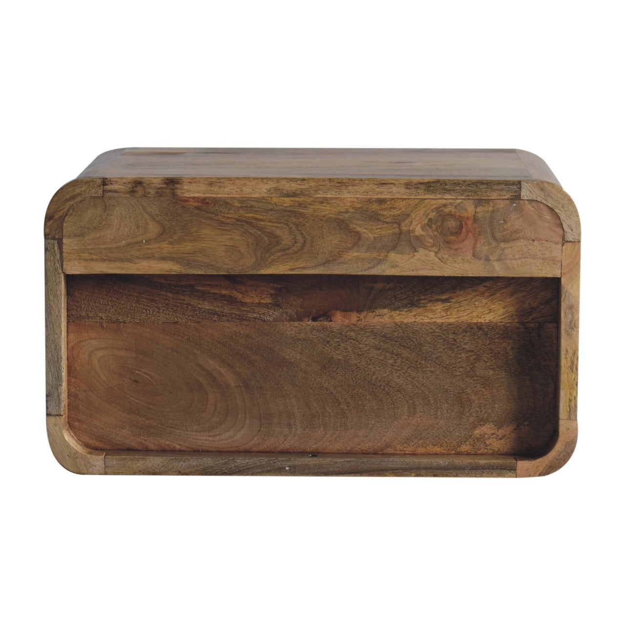 Large Upper Slot Floating Bedside Table in Oak-like Finish