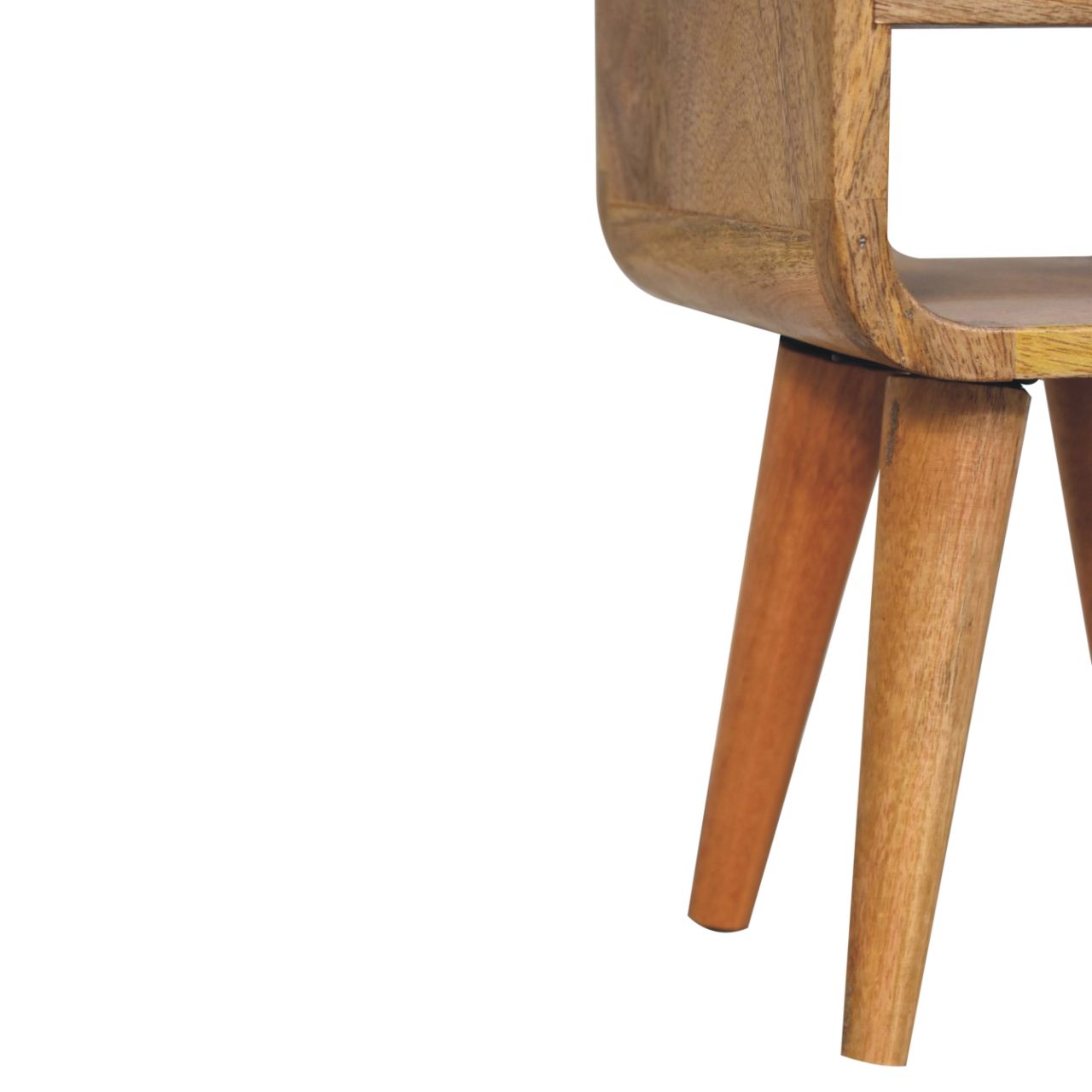 Nils - Rounded Bedside Table in Oak-like Finish